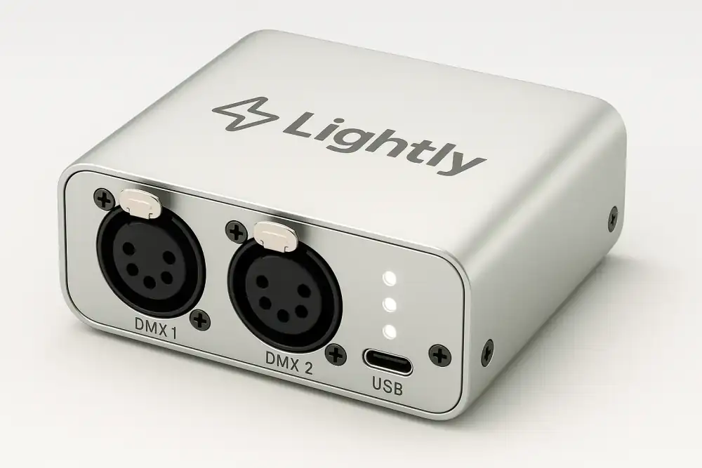 Lightly professional DMX lighting controller hardware for DJs and performers